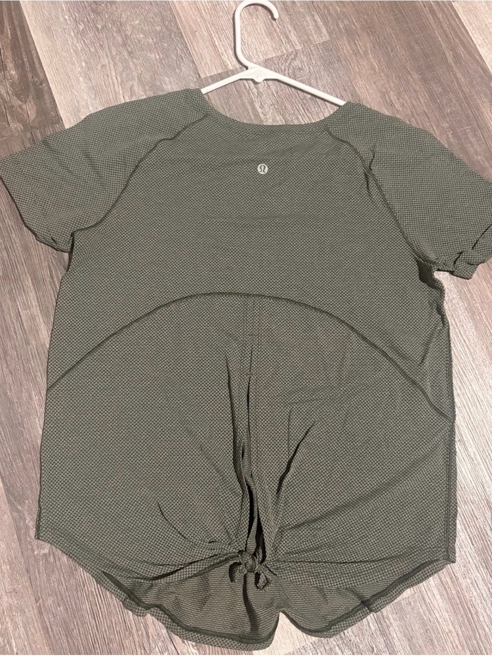 lululemon athletica Olive Green Short-Sleeve Tie-Back Active Tee